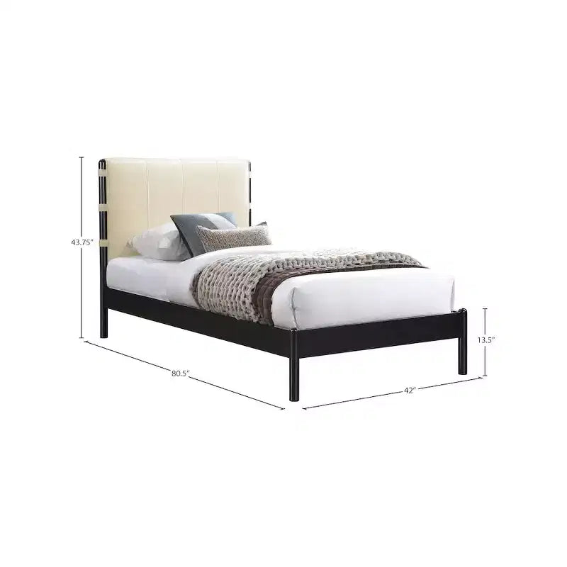 Meridian Furniture,Abigail Vegan Leather Bed