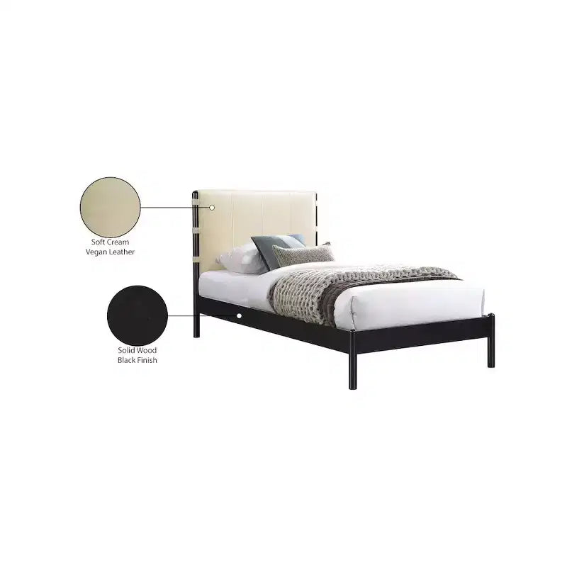 Meridian Furniture,Abigail Vegan Leather Bed