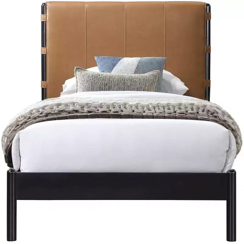 Meridian Furniture,Abigail Vegan Leather Bed