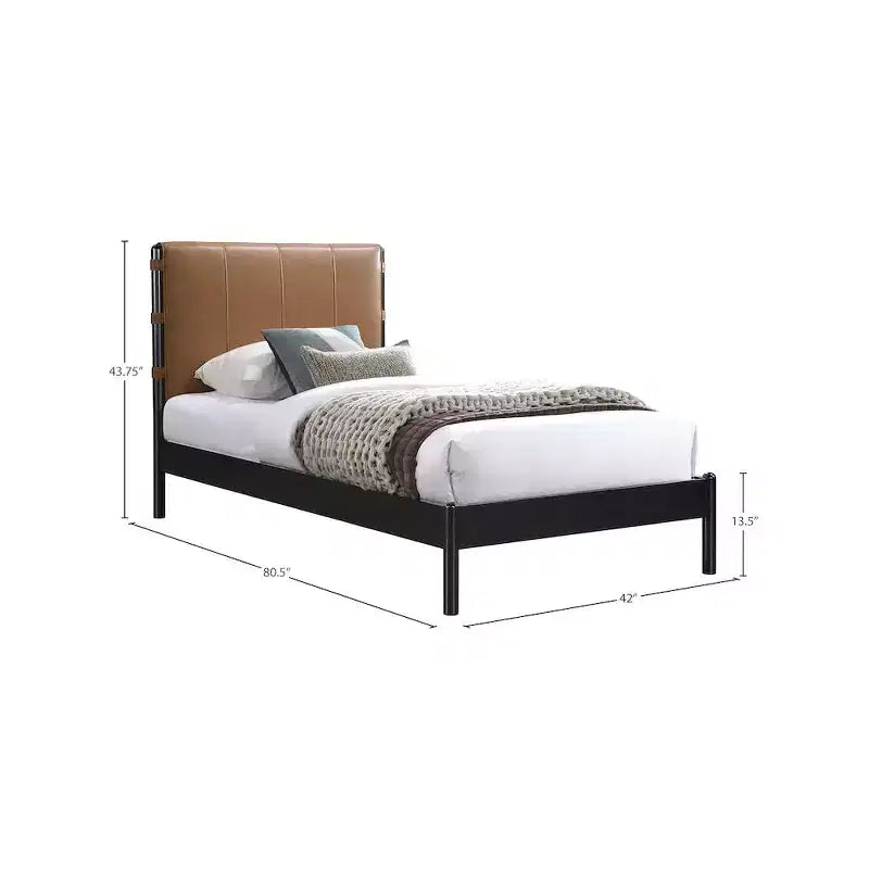 Meridian Furniture,Abigail Vegan Leather Bed