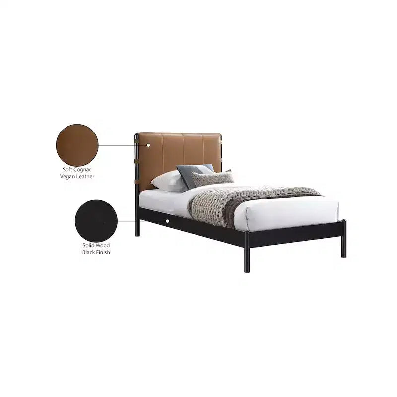 Meridian Furniture,Abigail Vegan Leather Bed