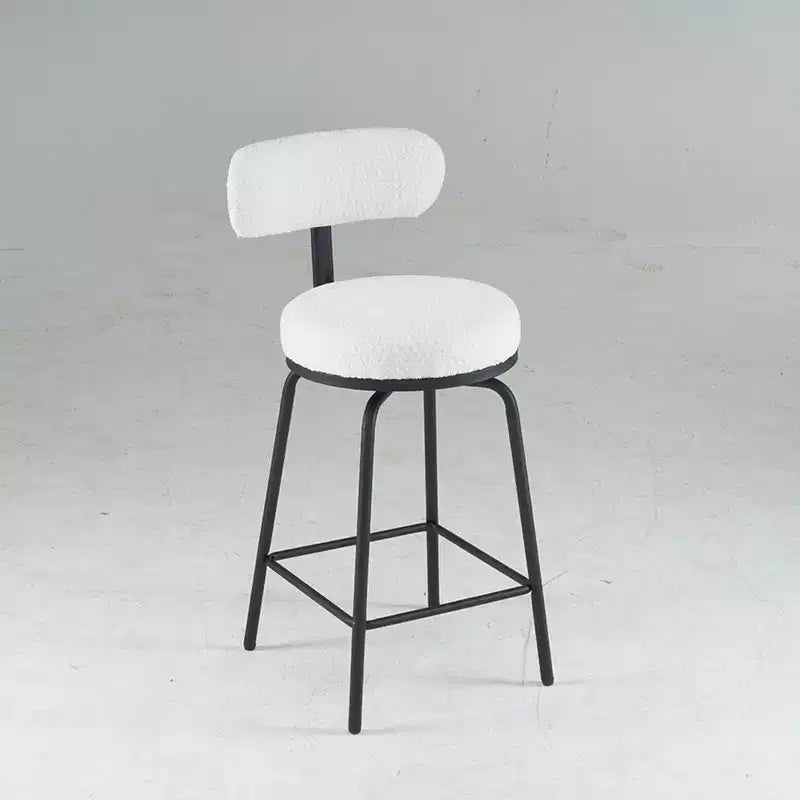 Okak Swivel Bar Stools Upholstered Counter Height Bar Chairs with Metal Legs & Footrest Set of 2, 360 Swivel Barstools for Kitchen Island