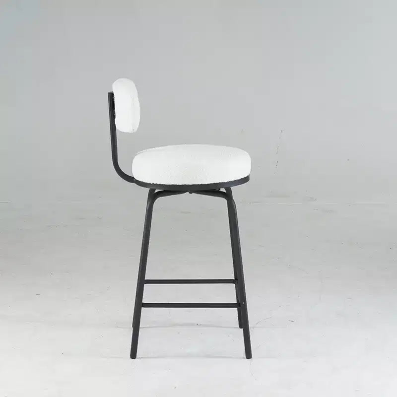 Okak Swivel Bar Stools Upholstered Counter Height Bar Chairs with Metal Legs & Footrest Set of 2, 360 Swivel Barstools for Kitchen Island