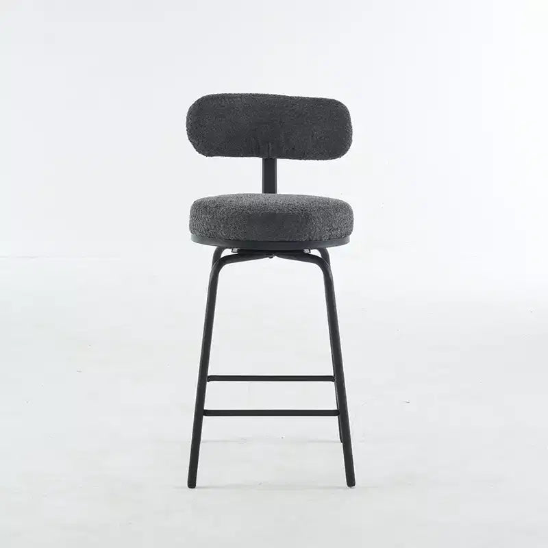 Okak Swivel Bar Stools Upholstered Counter Height Bar Chairs with Metal Legs & Footrest Set of 2, 360 Swivel Barstools for Kitchen Island