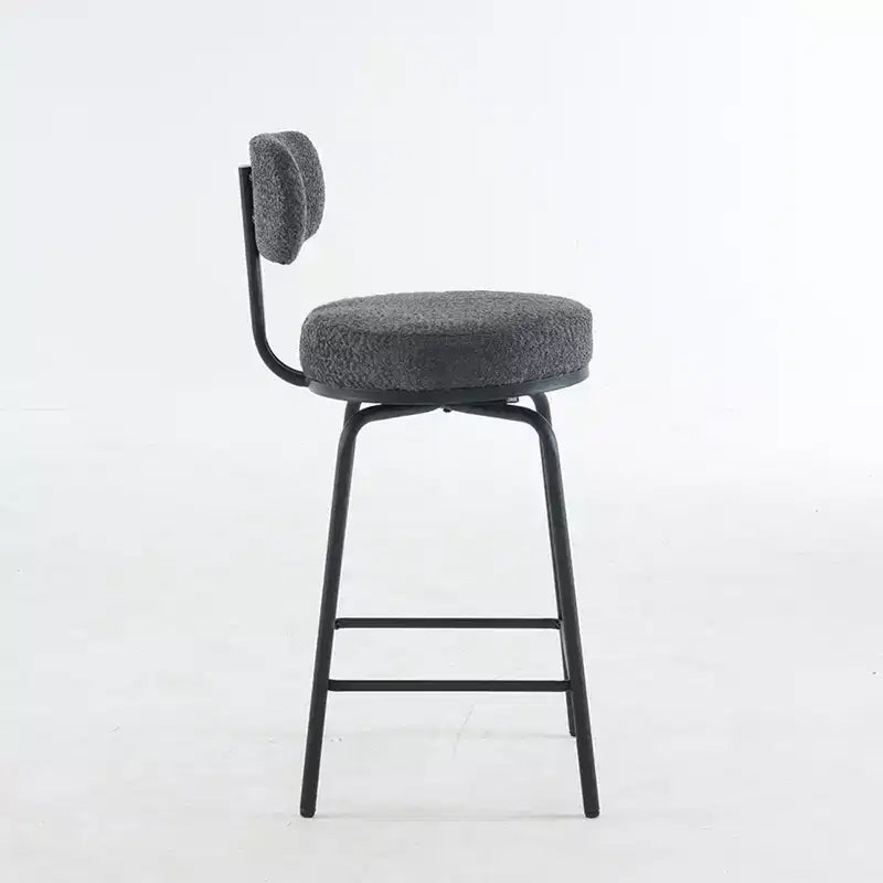Okak Swivel Bar Stools Upholstered Counter Height Bar Chairs with Metal Legs & Footrest Set of 2, 360 Swivel Barstools for Kitchen Island