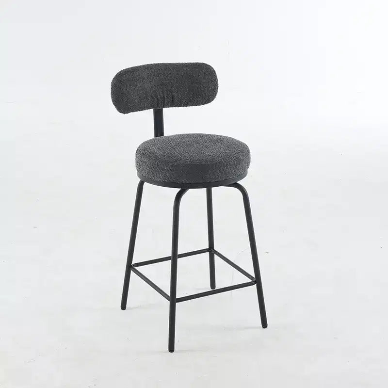 Okak Swivel Bar Stools Upholstered Counter Height Bar Chairs with Metal Legs & Footrest Set of 2, 360 Swivel Barstools for Kitchen Island