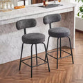 Okak Swivel Bar Stools Upholstered Counter Height Bar Chairs with Metal Legs & Footrest Set of 2, 360 Swivel Barstools for Kitchen Island