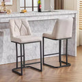 Okak 25.2 Modern Minimalist Bar Stool Counter Height Chair with Back Tufted Backrest, Upholstered Counter Stools for Kitchen Island&Dining Room