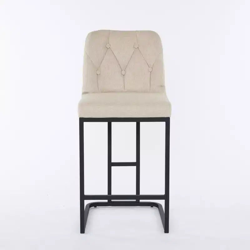 Okak 25.2 Modern Minimalist Bar Stool Counter Height Chair with Back Tufted Backrest, Upholstered Counter Stools for Kitchen Island&Dining Room
