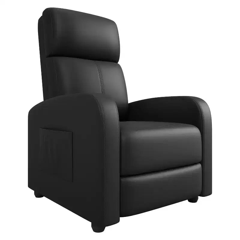 COZONY PU Leather Recliner Chair with Push Back Reclining System, Ergonomic Adjustable Single Sofa for Living Room Home Theater