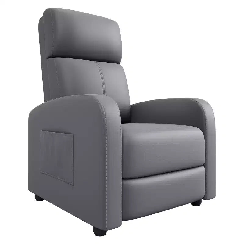 COZONY PU Leather Recliner Chair with Push Back Reclining System, Ergonomic Adjustable Single Sofa for Living Room Home Theater