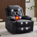 Oversized 22 Inch Recliner Chair with Vibration Massage & Lumbar Heating, PU Lift Recliner Single Cozy Sofa, Lazy Chair with Thick Sponge Padding