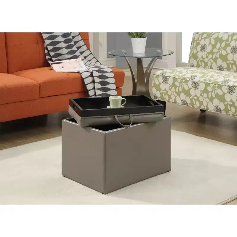 HomeStock Comfort Accent Storage Ottoman - Finish:Blue