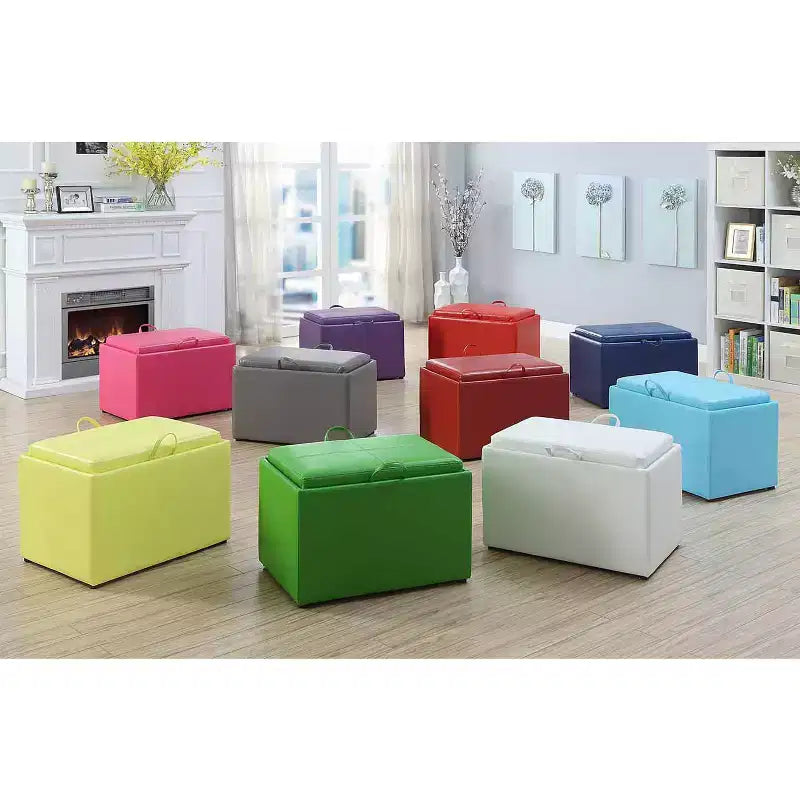 HomeStock Comfort Accent Storage Ottoman - Finish:Blue