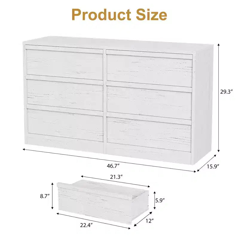 Acekool TV Stand and Dresser, Modern Storage Organizer for Bedroom, Large Wood Tabletop