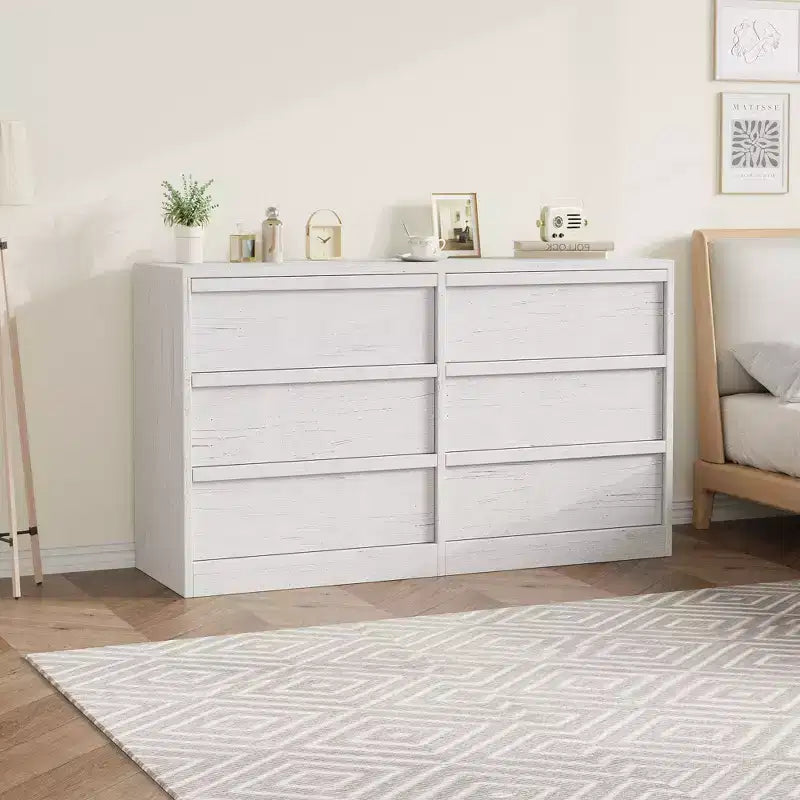 Acekool TV Stand and Dresser, Modern Storage Organizer for Bedroom, Large Wood Tabletop