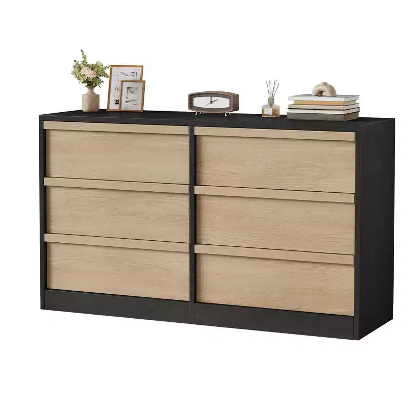 Acekool TV Stand and Dresser, Modern Storage Organizer for Bedroom, Large Wood Tabletop