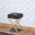 Royal Hampton Side Table, Black & Gold