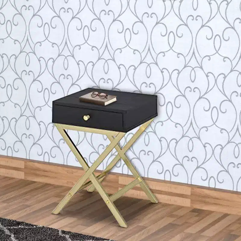 Royal Hampton Side Table, Black & Gold