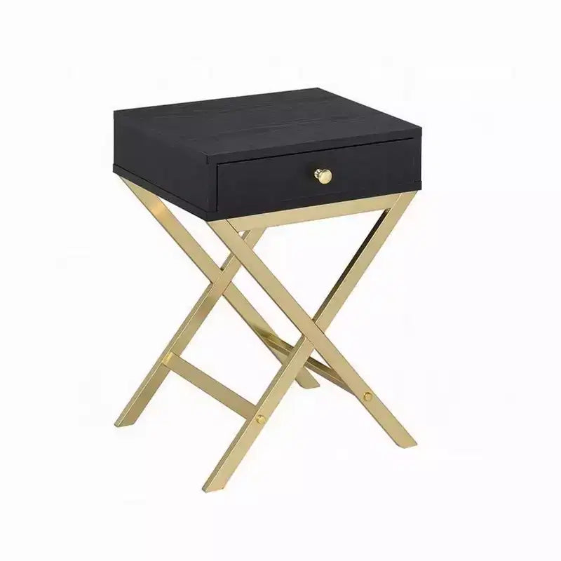 Royal Hampton Side Table, Black & Gold