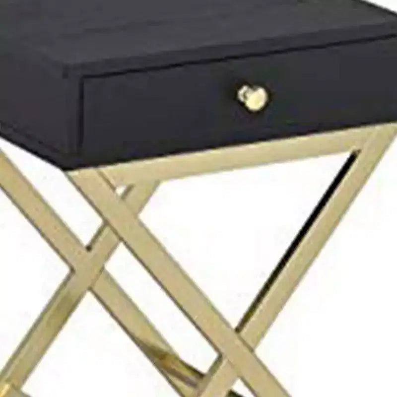 Royal Hampton Side Table, Black & Gold