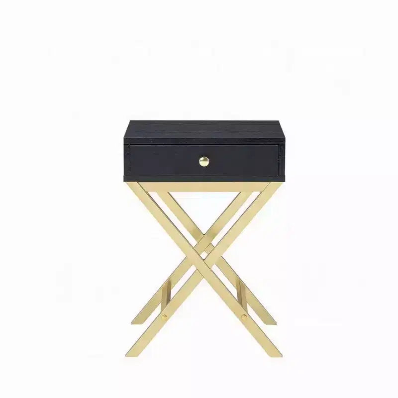 Royal Hampton Side Table, Black & Gold