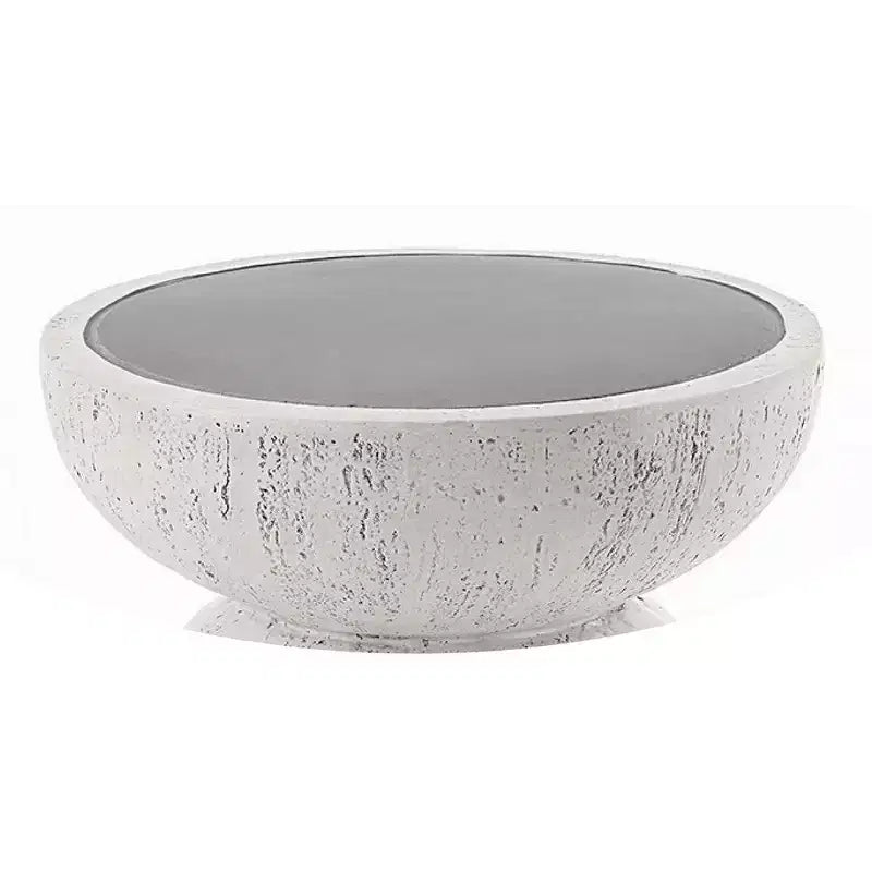 Royal Hampton Accent Table, Sculpted Natural Gray Cement, Round 14 Inch Top