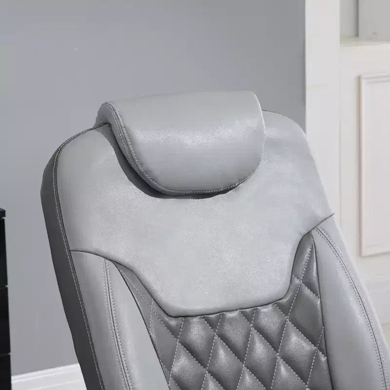 Faux Leather Manual Recliner, Adjustable Swivel Lounge Chair, Armchair with Footrest and Round Base for Living Room