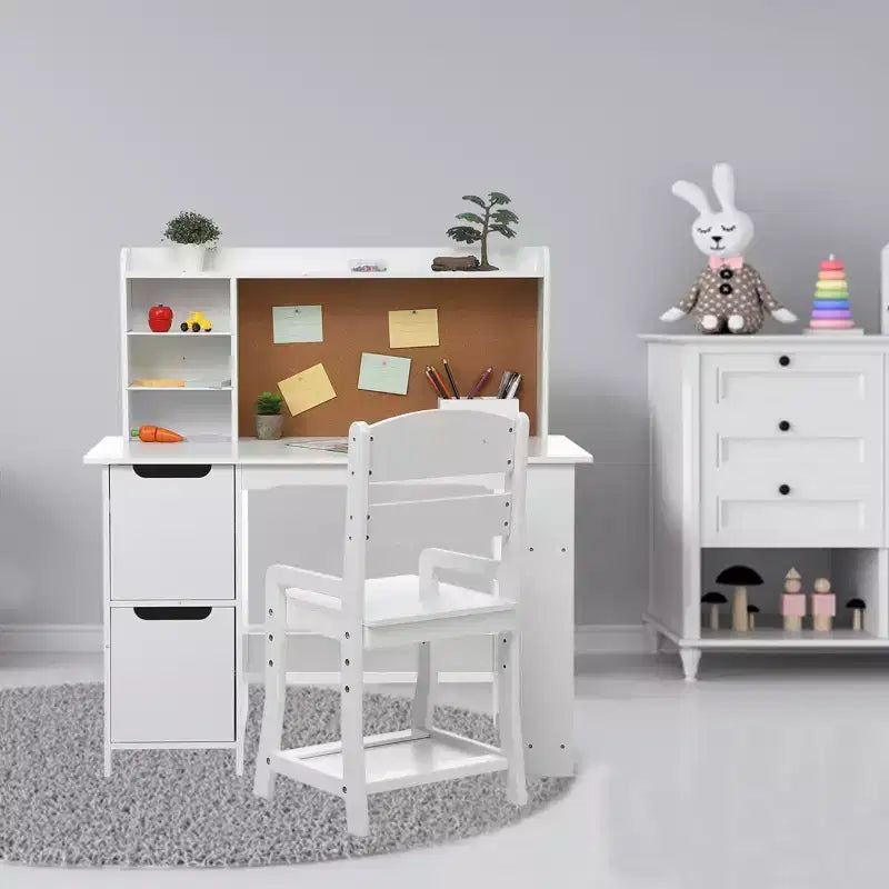 Children's Desk and Chair Set with Storage Shelf Kids' School Study Desk Set Perfect for Bedrooms
