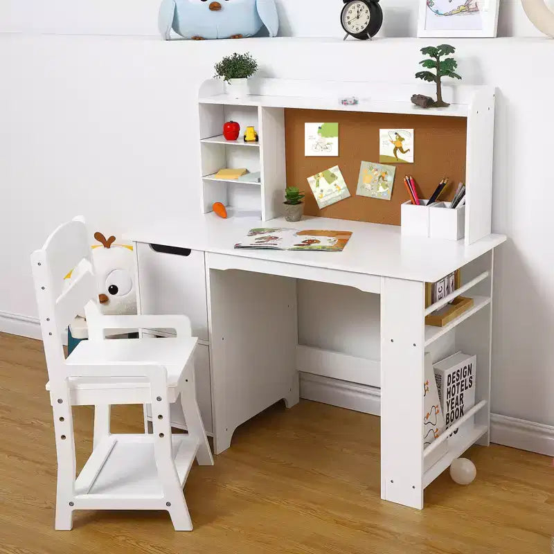 Children's Desk and Chair Set with Storage Shelf Kids' School Study Desk Set Perfect for Bedrooms