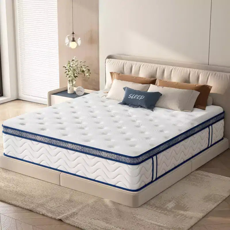 Whisen 10 Queen Hybrid Mattress with Memory Foam, Pocket Innerspring, Medium Firm