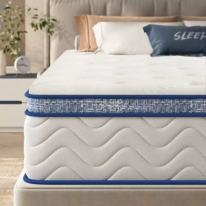 Whisen 10 Queen Hybrid Mattress with Memory Foam, Pocket Innerspring, Medium Firm
