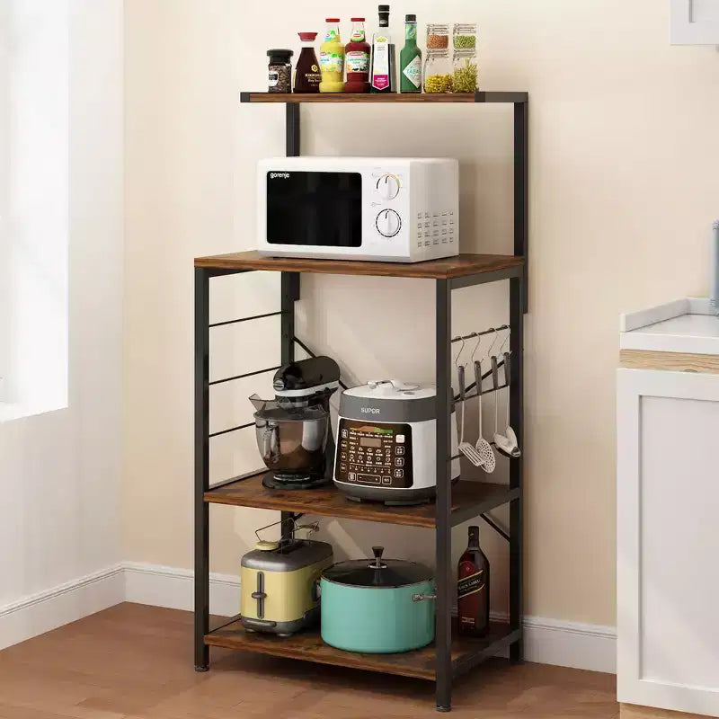 Karl Home 4 Tier Wooden Kitchen Shelf Baker's Rack
