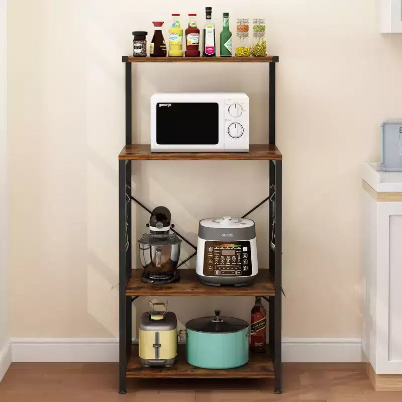 Karl Home 4 Tier Wooden Kitchen Shelf Baker's Rack