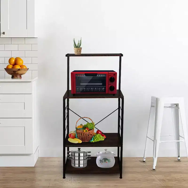 Karl Home 4 Tier Wooden Kitchen Shelf Baker's Rack
