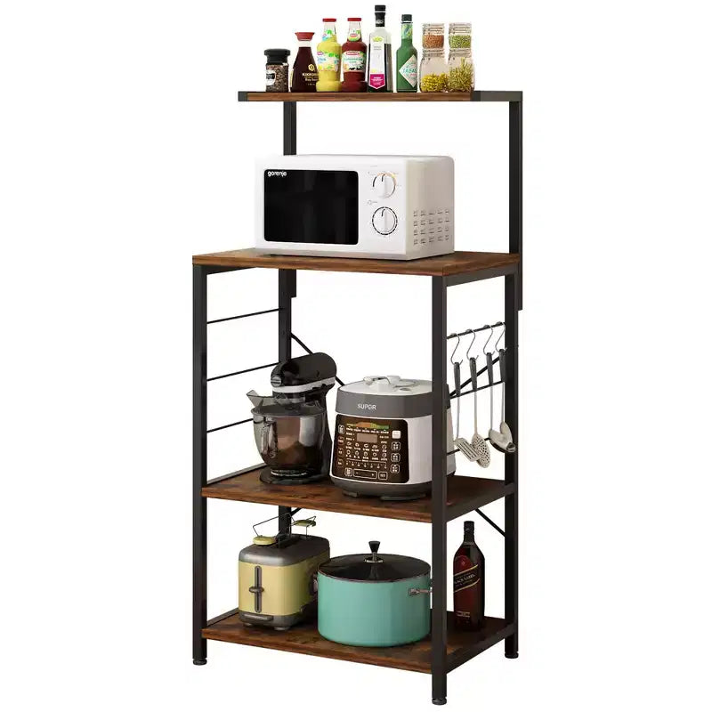 Karl Home 4 Tier Wooden Kitchen Shelf Baker's Rack