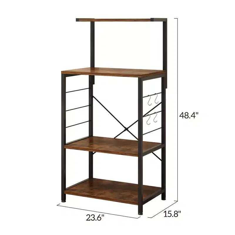 Karl Home 4 Tier Wooden Kitchen Shelf Baker's Rack