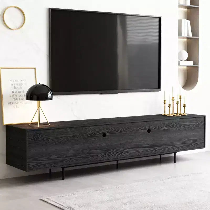 70.87 Inch TV Stand for TVs up to 80 Inches with Slatted Doors Storage Media Console for Living Room Gaoyangjiaju