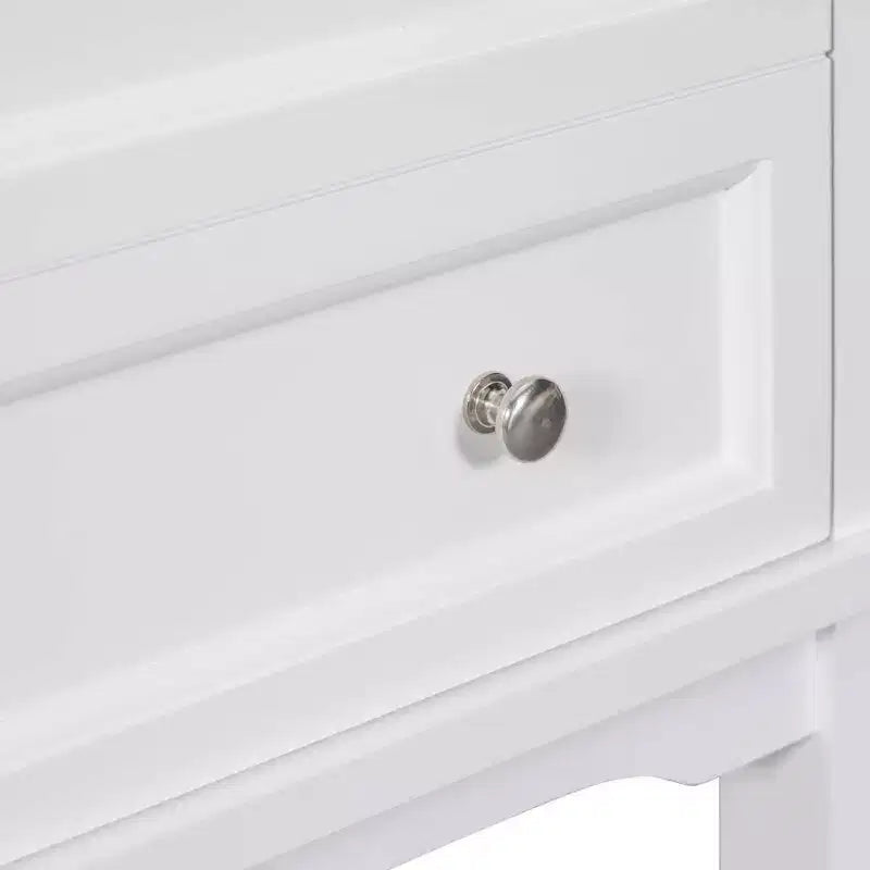MAYEERTY 24 Bathroom Vanity without Sink Solid Wood Frame Storage Drawer Open Shelf White
