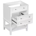 MAYEERTY 24 Bathroom Vanity without Sink Solid Wood Frame Storage Drawer Open Shelf White