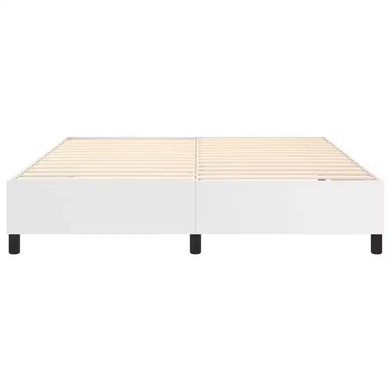 Bed Frame White Faux leather, plywood, engineered wood King