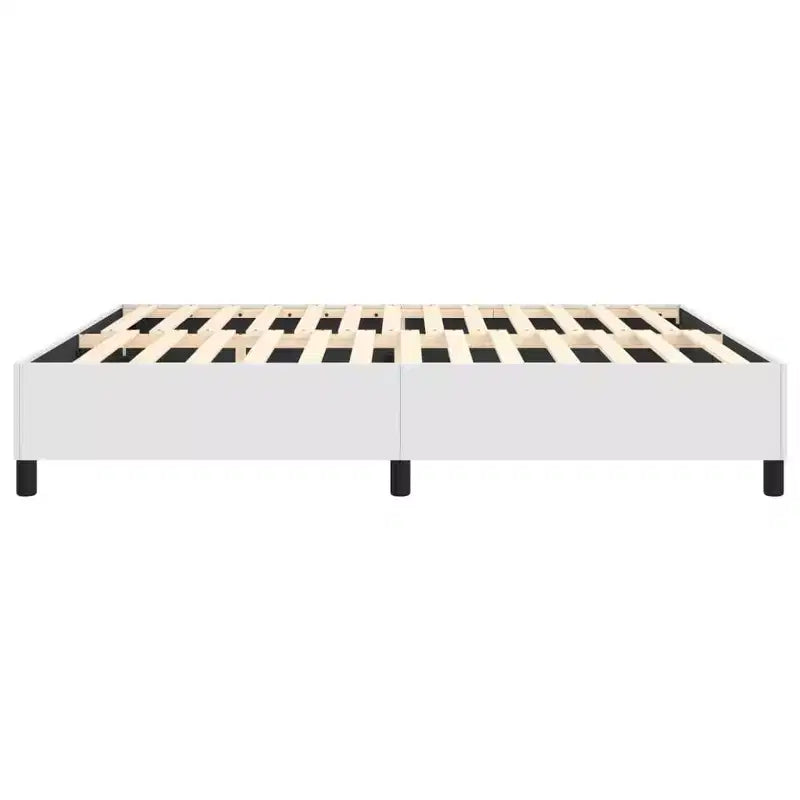 Bed Frame White Faux leather, plywood, engineered wood King