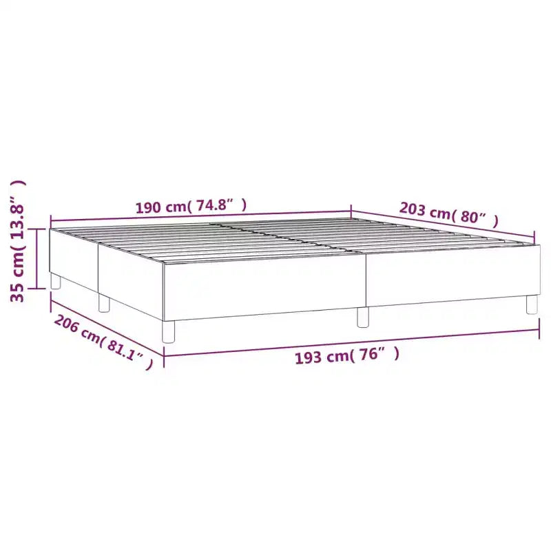 Bed Frame White Faux leather, plywood, engineered wood King