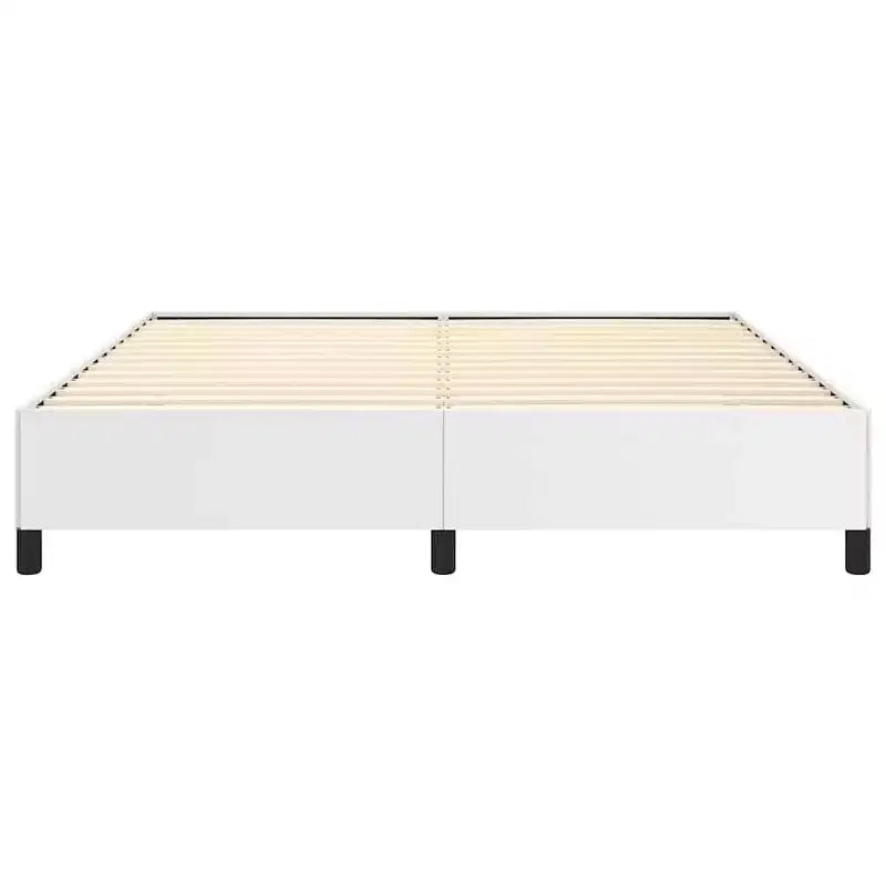 Bed Frame White Faux leather, plywood, engineered wood Queen