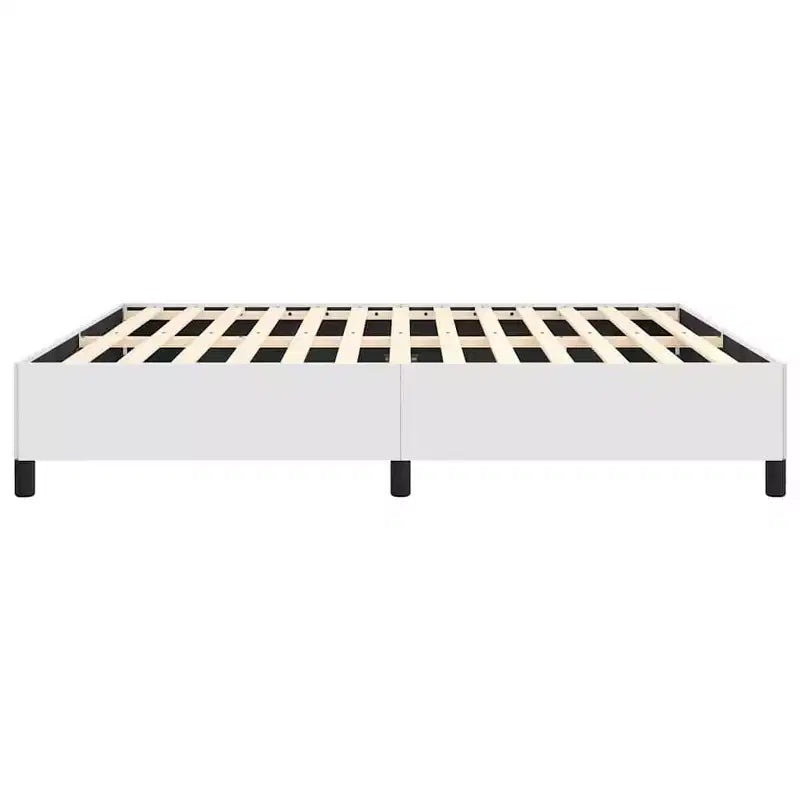 Bed Frame White Faux leather, plywood, engineered wood Queen
