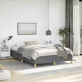 Bed Frame Dark Gray Polyester Queen Bed Frame Rectangular