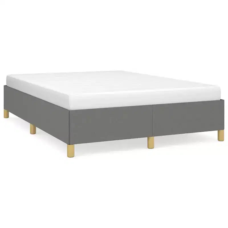 Bed Frame Dark Gray Polyester Queen Bed Frame Rectangular