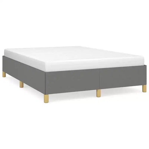 Bed Frame Dark Gray Polyester Queen Bed Frame Rectangular