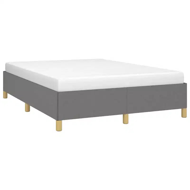 Bed Frame Dark Gray Polyester Queen Bed Frame Rectangular