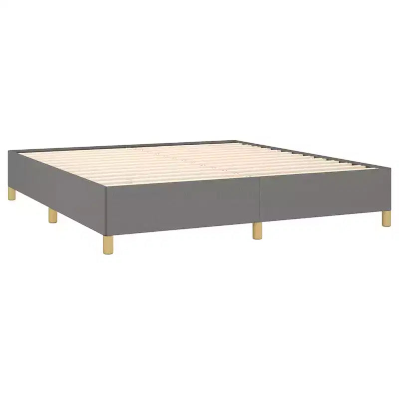 Bed Frame Dark Gray Polyester Queen Bed Frame Rectangular